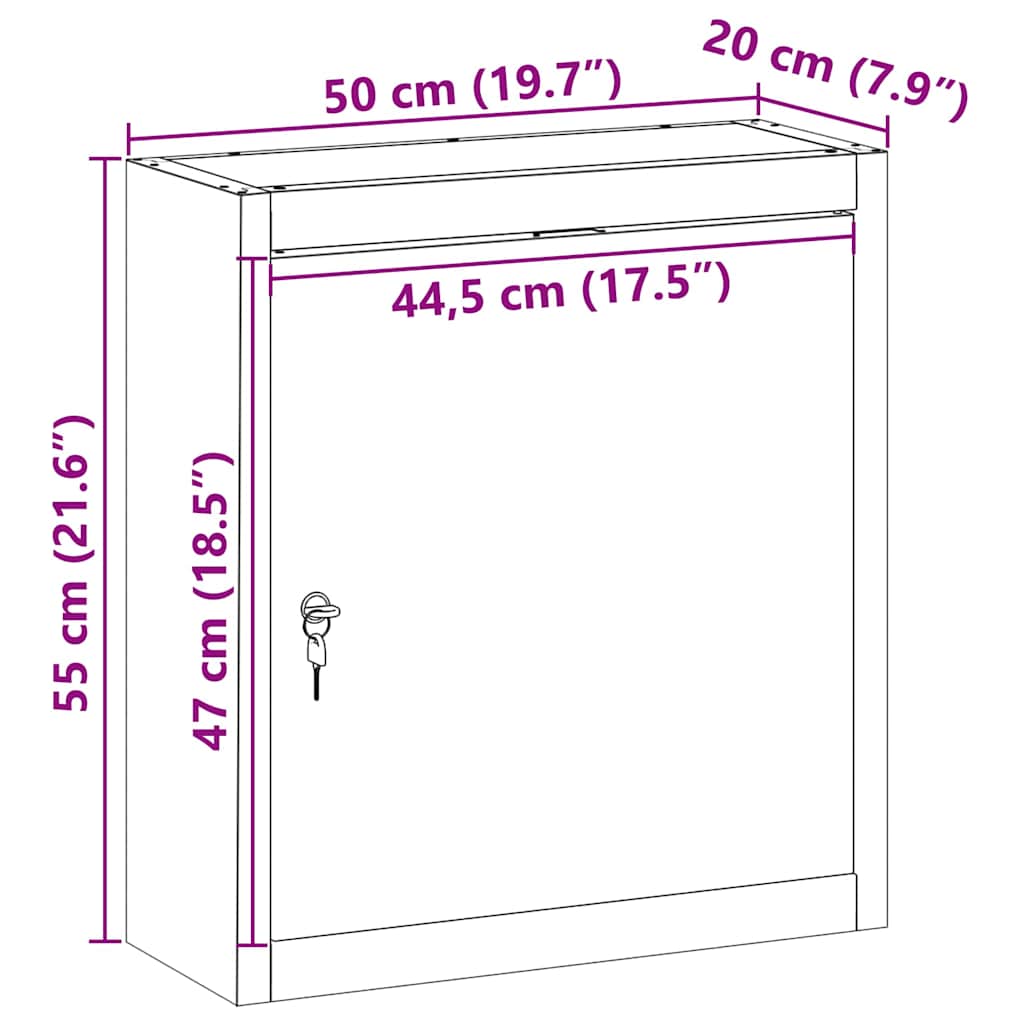 Työkalukaappi Hyllyllä Lukkoon Mustat Ja Harmaa 50 X 20 X 55 Cm