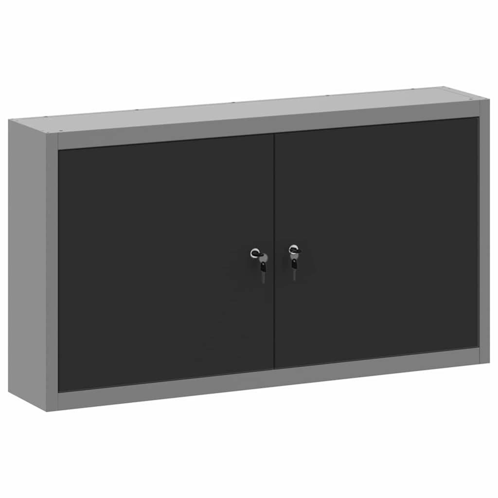 Työkalukaappi Hyllyllä Mustat Ja Harmaa 100 X 20 X 55 Cm