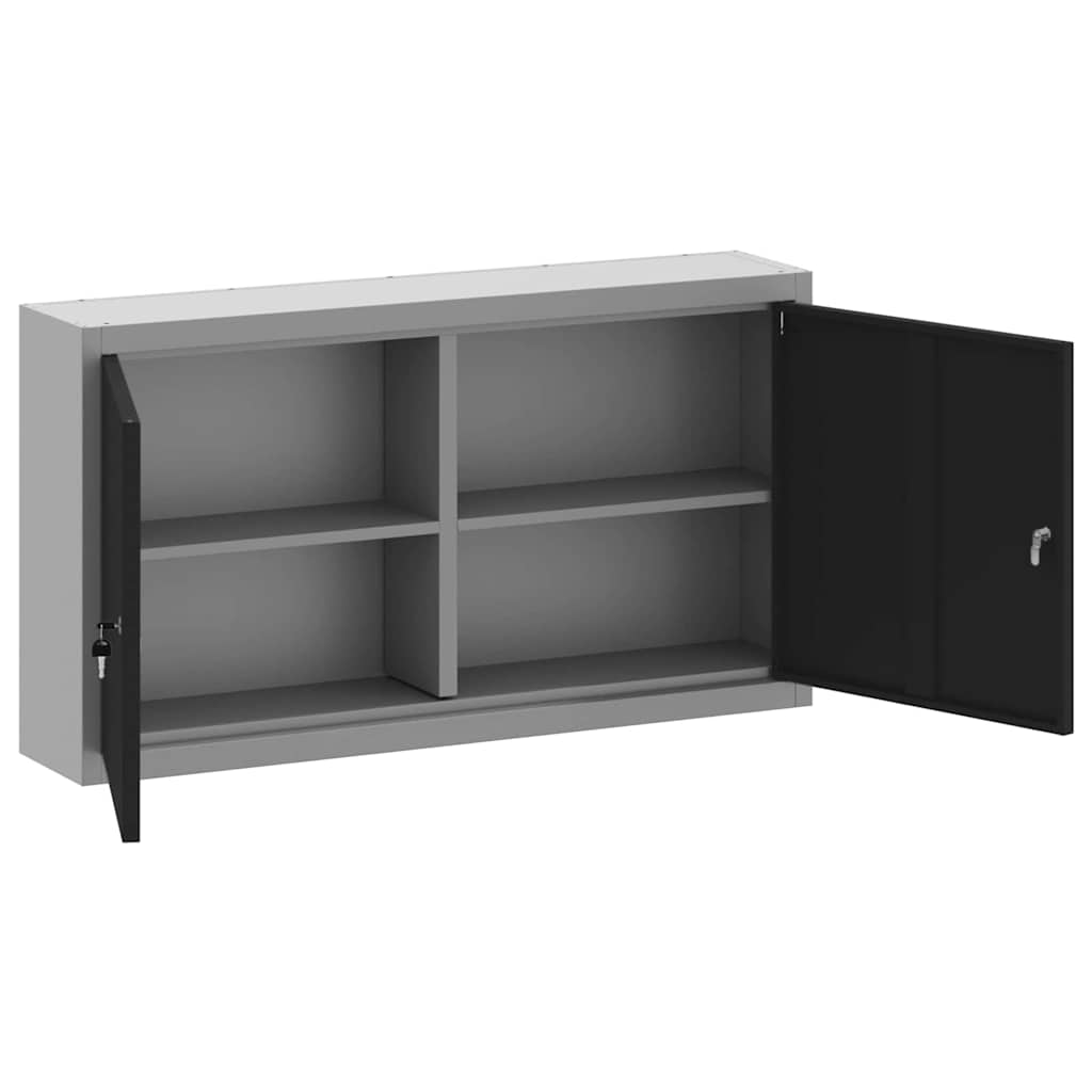 Työkalukaappi Hyllyllä Mustat Ja Harmaa 100 X 20 X 55 Cm