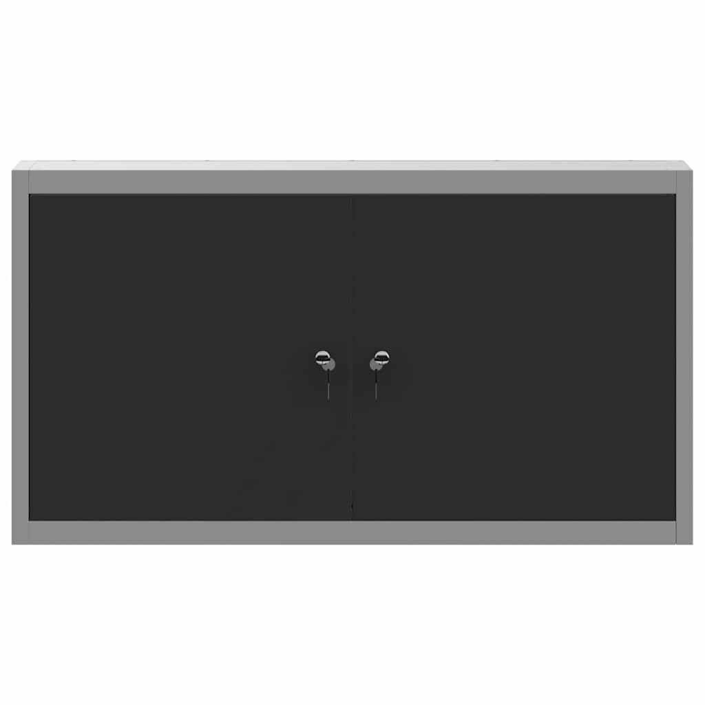 Työkalukaappi Hyllyllä Mustat Ja Harmaa 100 X 20 X 55 Cm