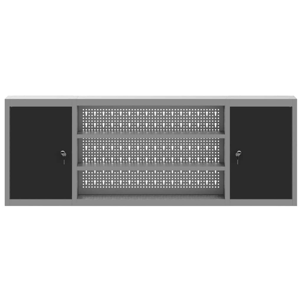 Työkalukaappi Hyllyllä Mustat Ja Harmaa 150 X 20 X 55 Cm