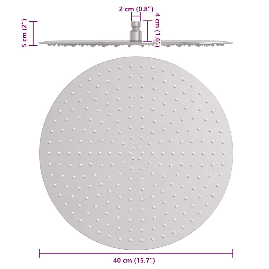Sadesuihkupää Ruostumatonta Terästä 304 40 Cm Pyöreä