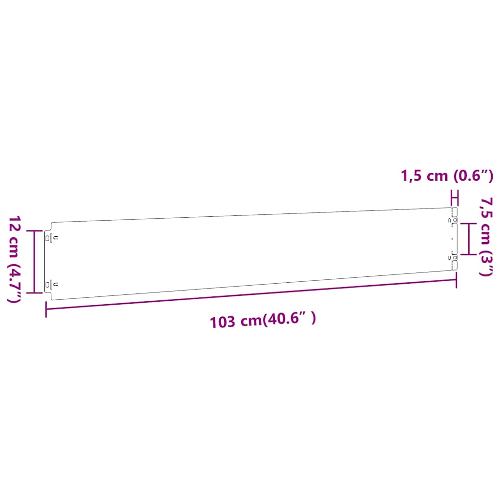 Nurmikon Reunalistat 50 Kpl 15X103 Cm Galvanoitua Terästä
