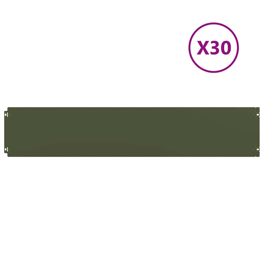 Nurmikon Reunalistat 30 Kpl Oliivinvihreä Kylmävalssattu Teräs
