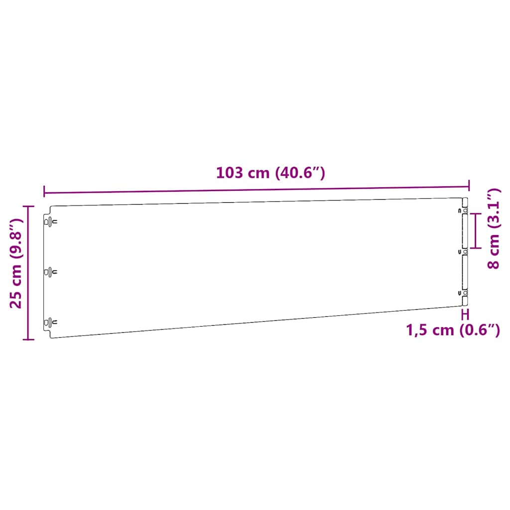 Nurmikon Reunalistat 10 Kpl 25X103 Cm Galvanoitua Terästä