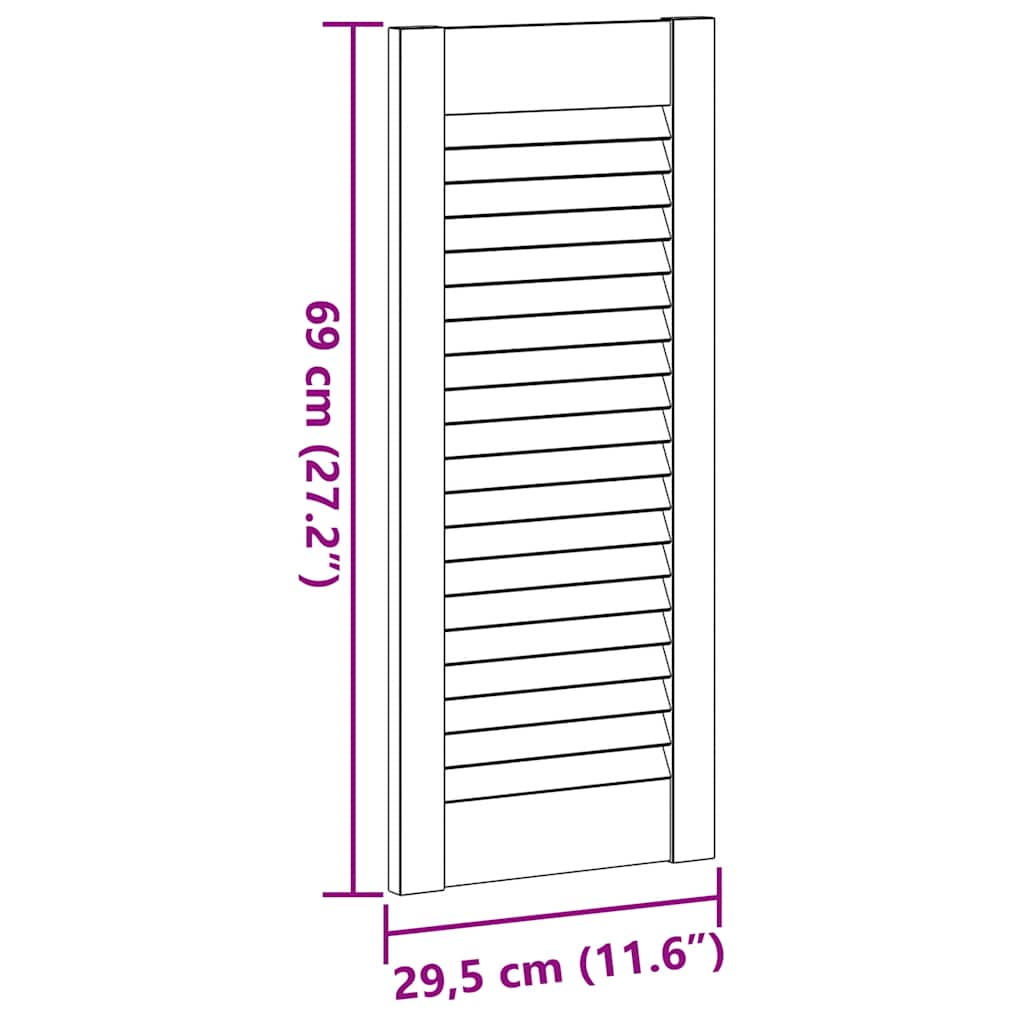 Kaapistoovet Säleikkö Design 4 Kpl Valkoinen 69X29,5 Cm