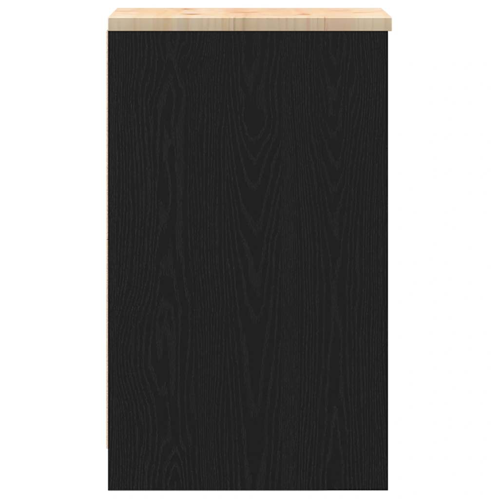 Autotallin Säilytyskaappi Musta 30X51X85 Cm Täysi Mänty