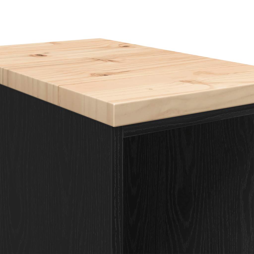 Autotallin Säilytyskaappi Musta 30X51X85 Cm Täysi Mänty