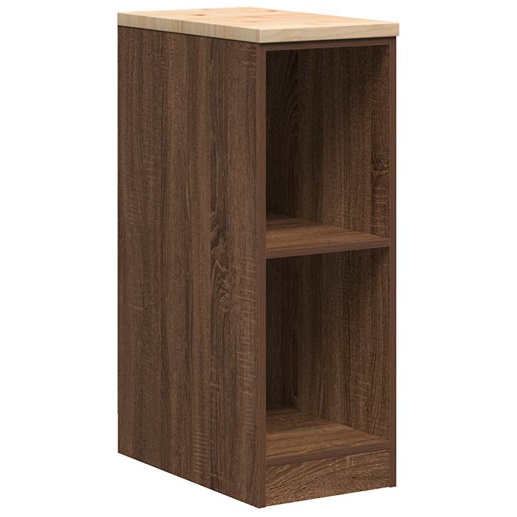 Autotallin Säilytyskaappi Ruskea Tammi 30X51X85 Cm Täysi Mänty