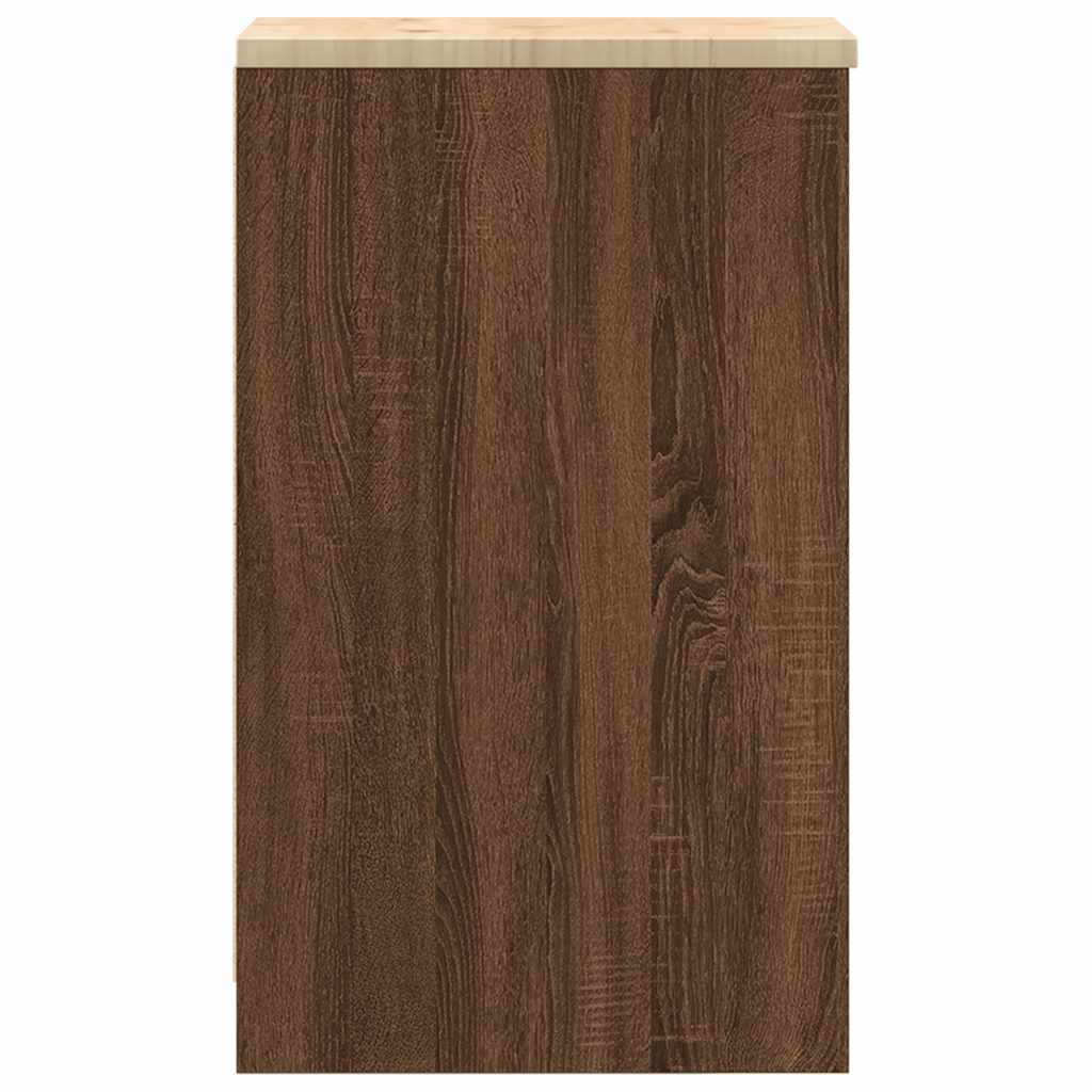 Autotallin Säilytyskaappi Ruskea Tammi 30X51X85 Cm Täysi Mänty