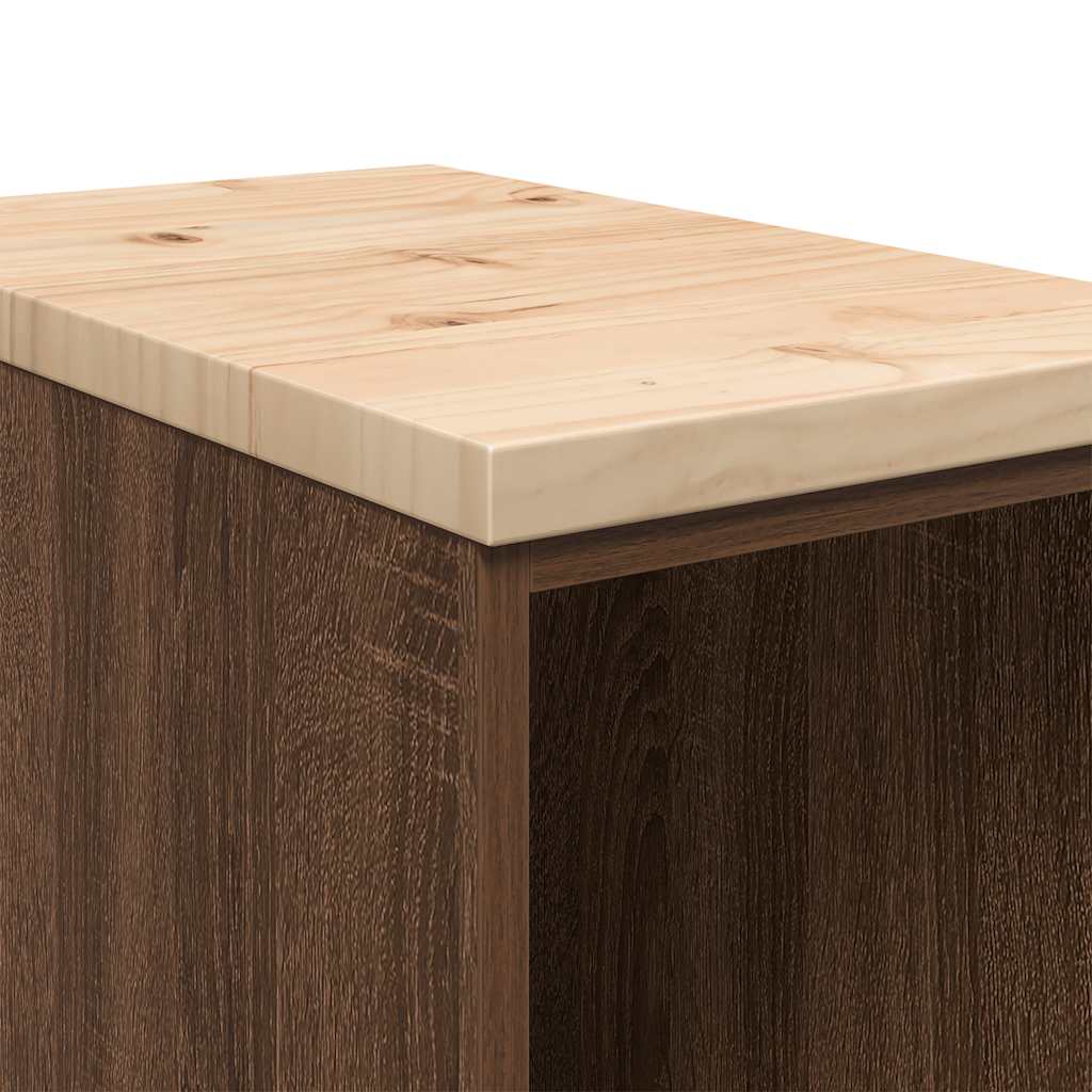 Autotallin Säilytyskaappi Ruskea Tammi 30X51X85 Cm Täysi Mänty