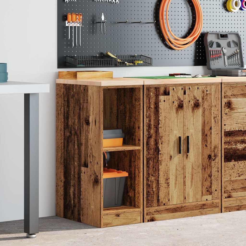 Autotallin Säilytyskaappi Vanha Puu 30X51X85 Cm Täysi Mänty