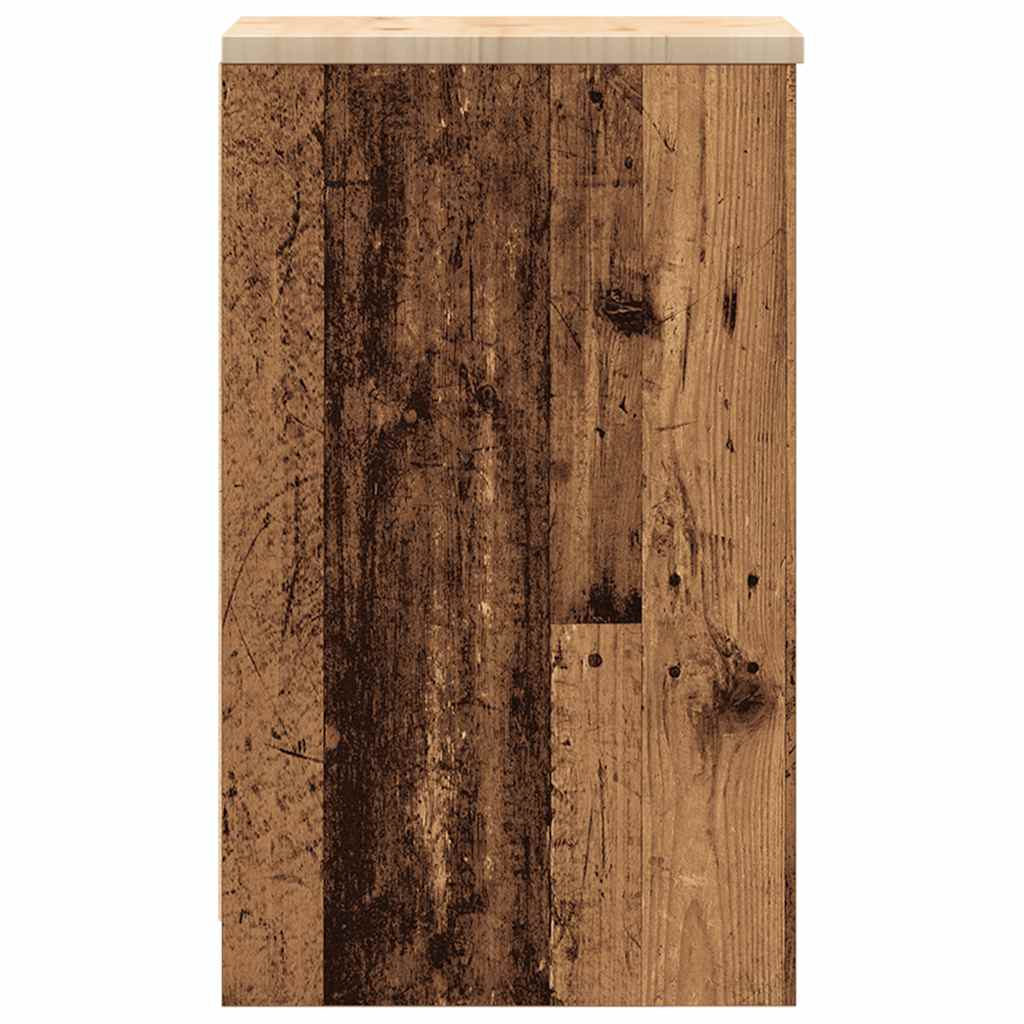 Autotallin Säilytyskaappi Vanha Puu 30X51X85 Cm Täysi Mänty
