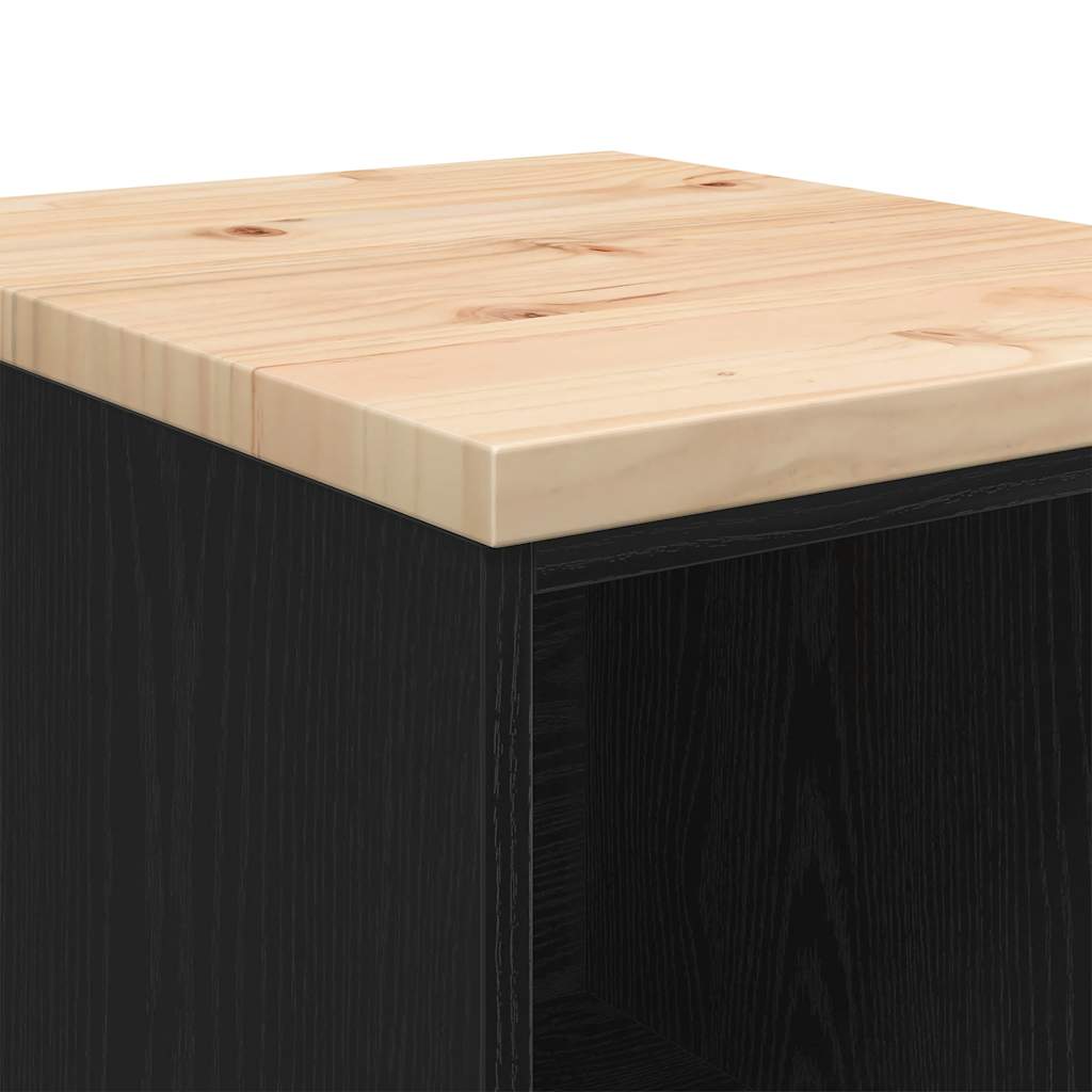 Autotallin Säilytyskaappi Musta 40X51X85 Cm Täysi Mänty