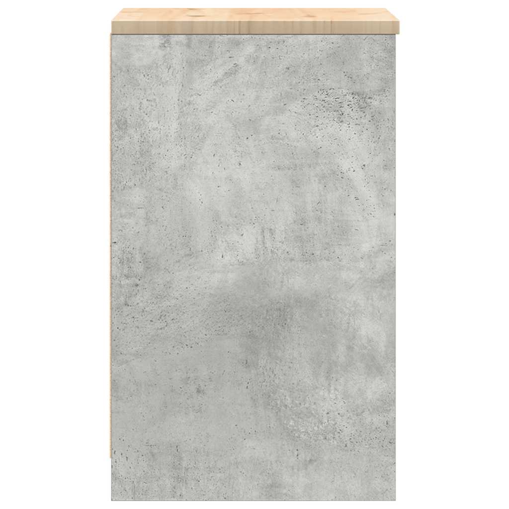 Autotallin Säilytyskaappi Betoni Harmaa 40X51X85 Cm Täysi Mänty