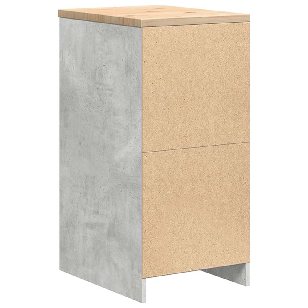 Autotallin Säilytyskaappi Betoni Harmaa 40X51X85 Cm Täysi Mänty