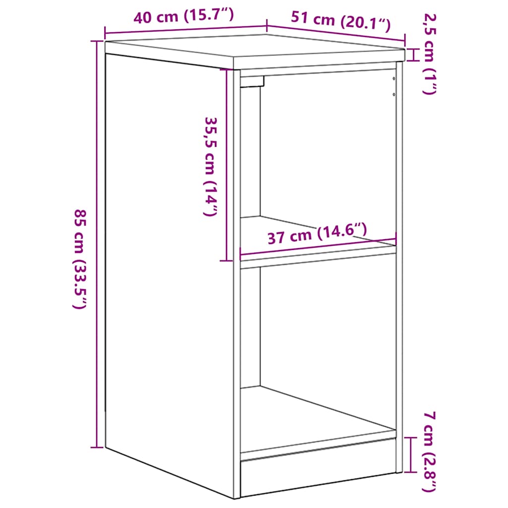 Autotallin Säilytyskaappi Betoni Harmaa 40X51X85 Cm Täysi Mänty