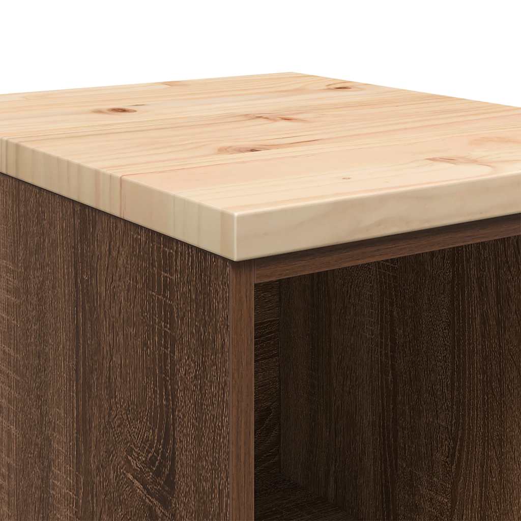 Autotallin Säilytyskaappi Ruskea Tammi 40X51X85 Cm Täysi Mänty
