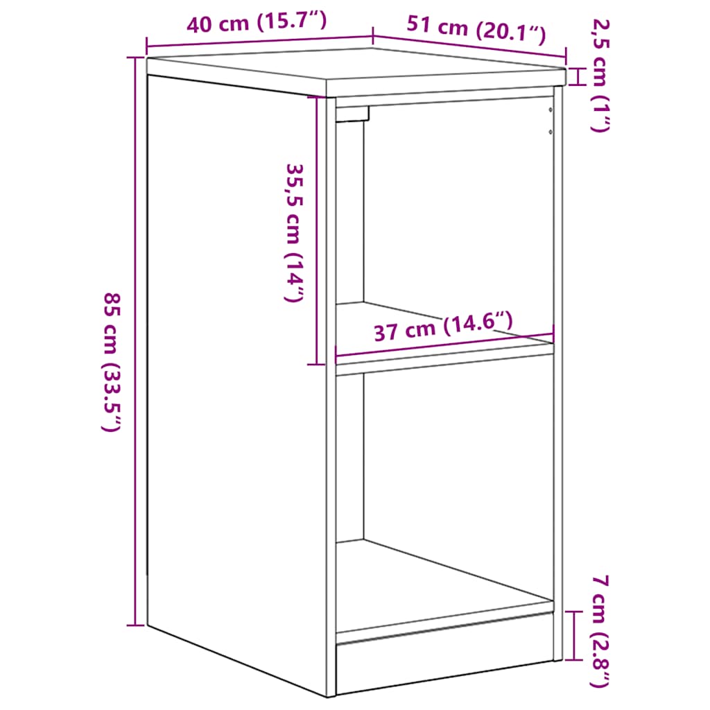 Autotallin Säilytyskaappi Ruskea Tammi 40X51X85 Cm Täysi Mänty