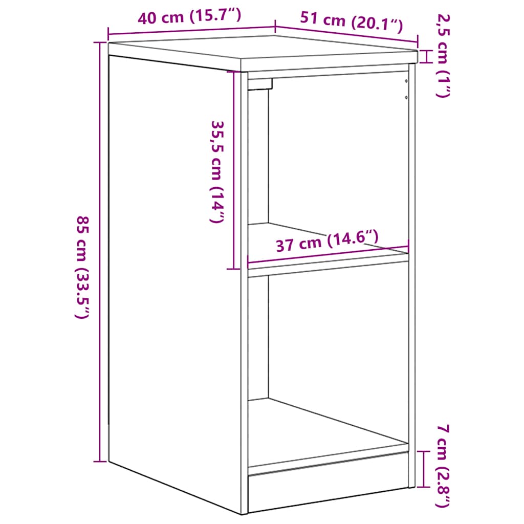 Autotallin Säilytyskaappi Ruskea Tammi 40X51X85 Cm Täysi Mänty