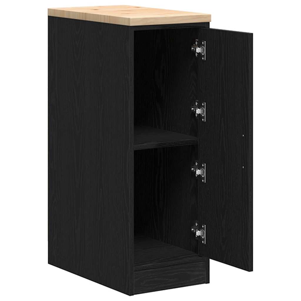 Autotallin Säilytyskaappi Musta 30X51X85 Cm Täysi Mänty