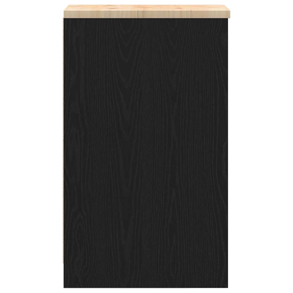 Autotallin Säilytyskaappi Musta 30X51X85 Cm Täysi Mänty