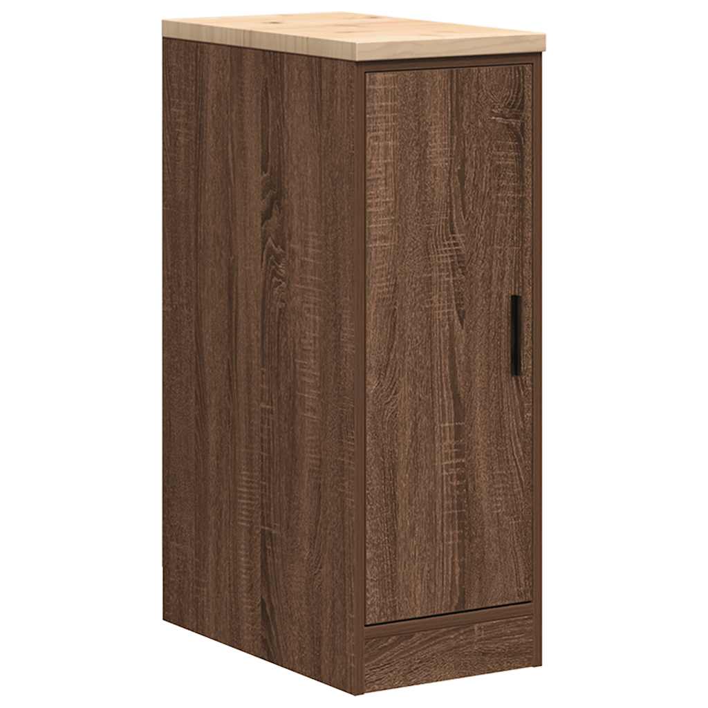 Autotallin Säilytyskaappi Ruskea Tammi 30X51X85 Cm Täysi Mänty