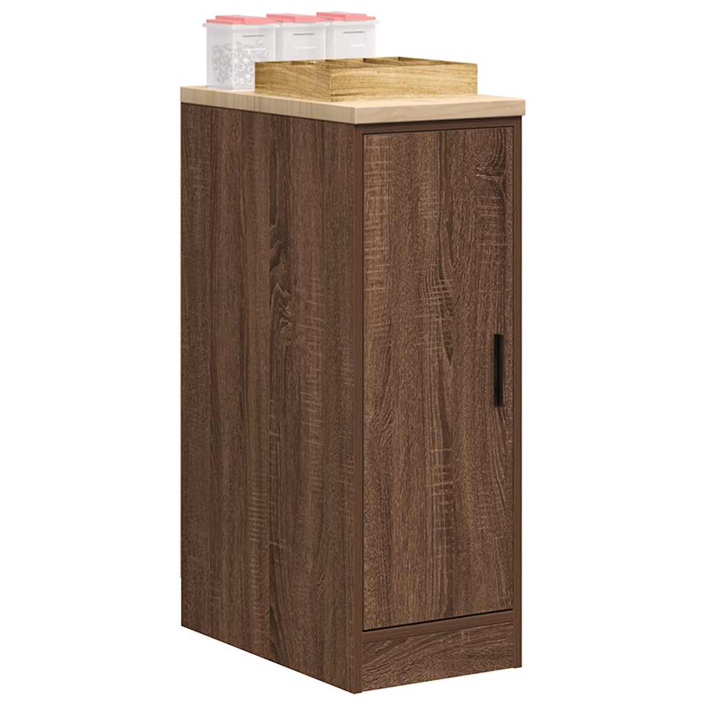 Autotallin Säilytyskaappi Ruskea Tammi 30X51X85 Cm Täysi Mänty