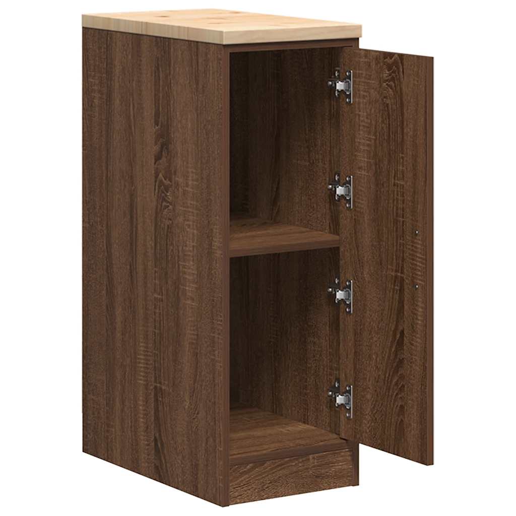 Autotallin Säilytyskaappi Ruskea Tammi 30X51X85 Cm Täysi Mänty