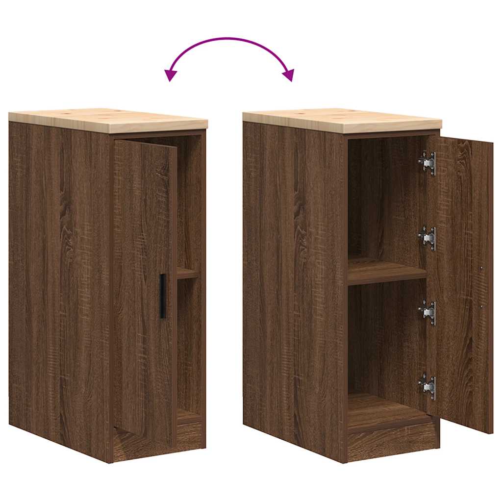 Autotallin Säilytyskaappi Ruskea Tammi 30X51X85 Cm Täysi Mänty