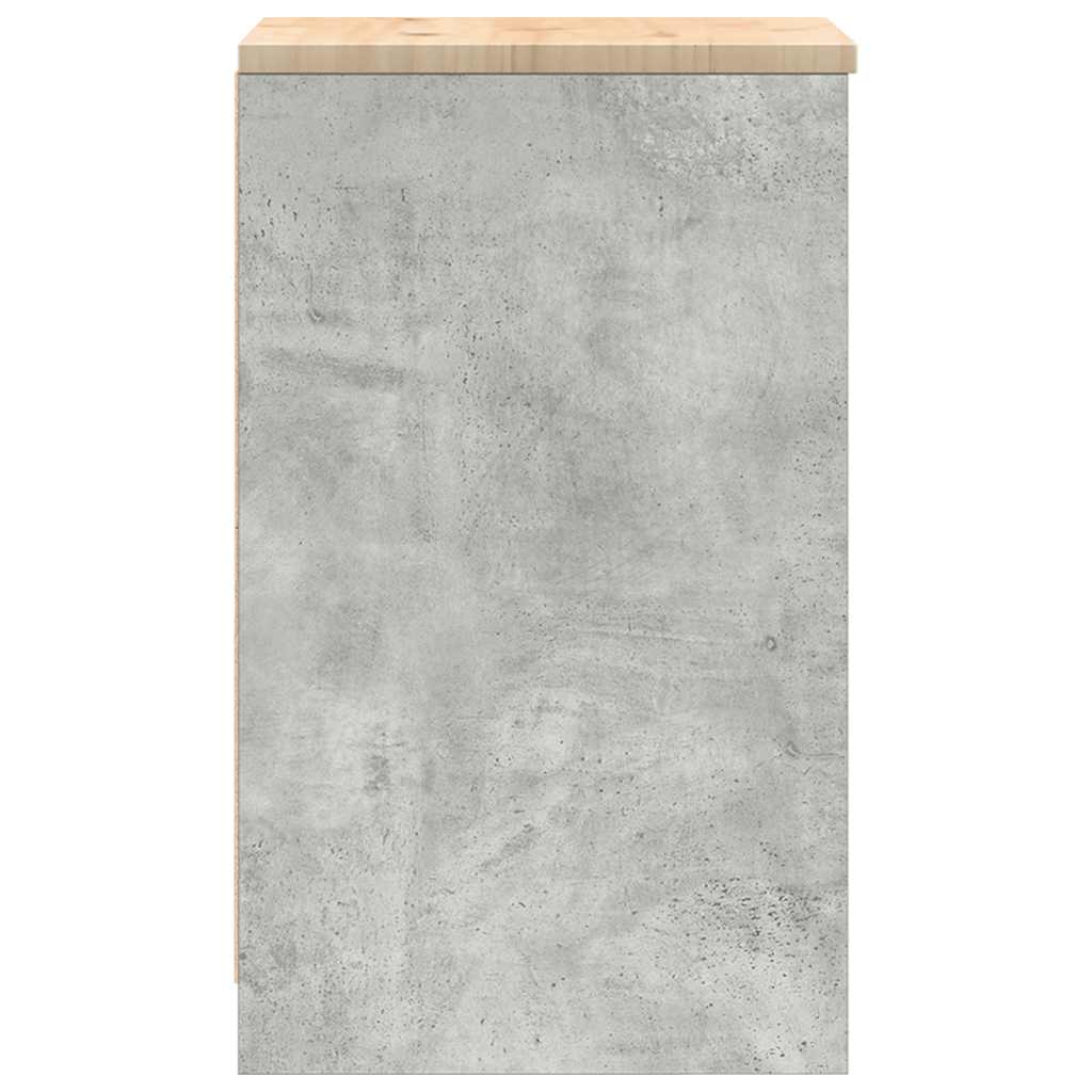 Autotallin Säilytyskaappi Betoni Harmaa 40X51X85 Cm Täysi Mänty