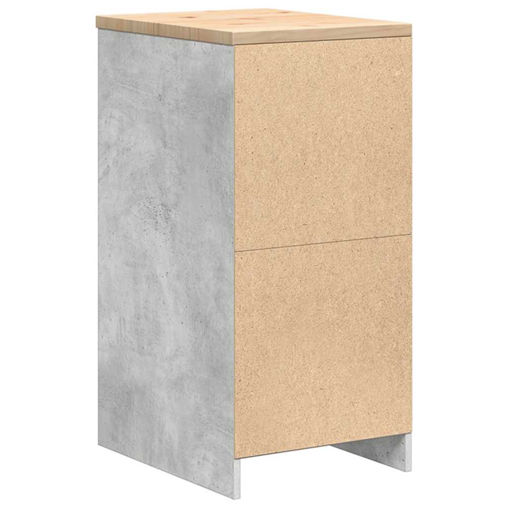 Autotallin Säilytyskaappi Betoni Harmaa 40X51X85 Cm Täysi Mänty