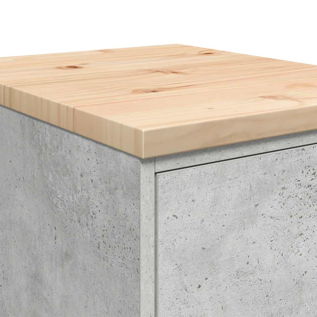 Autotallin Säilytyskaappi Betoni Harmaa 40X51X85 Cm Täysi Mänty
