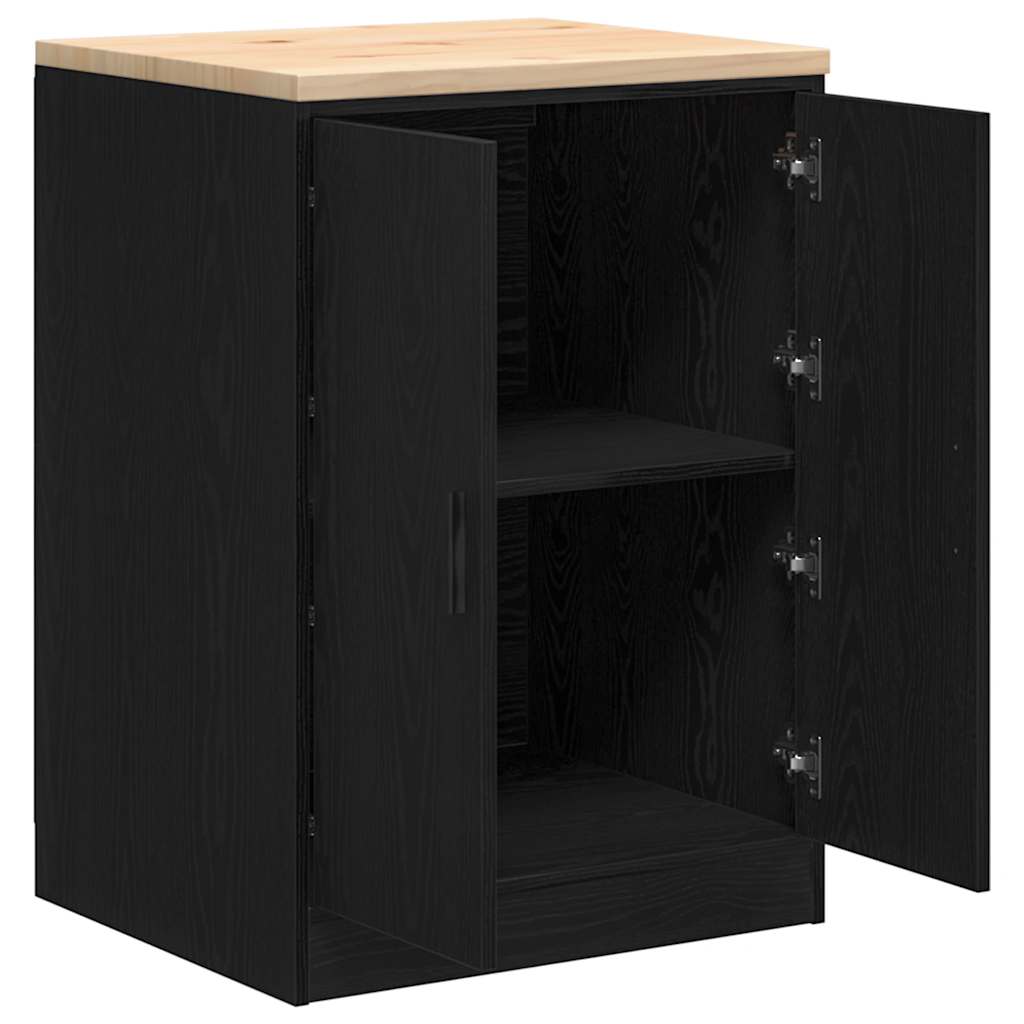 Autotallin Säilytyskaappi Musta 60X51X85 Cm Täysi Mänty