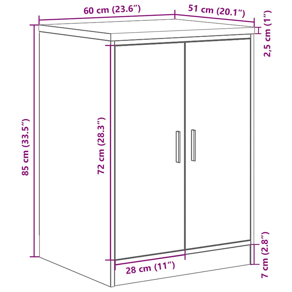 Autotallin Säilytyskaappi Sonoma Tammi 60X51X85 Cm Täysi Mänty