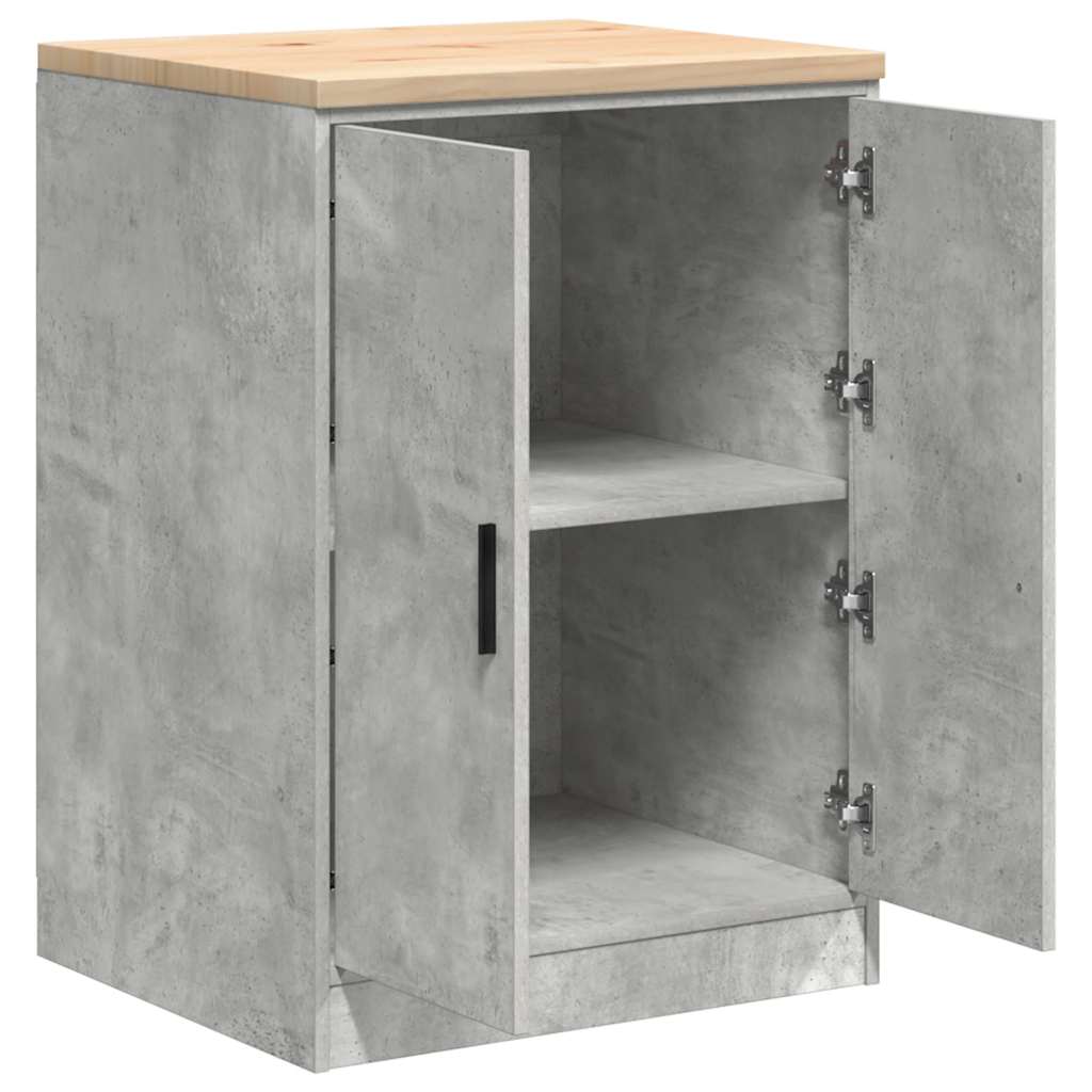 Autotallin Säilytyskaappi Betoni Harmaa 60X51X85 Cm Täysi Mänty