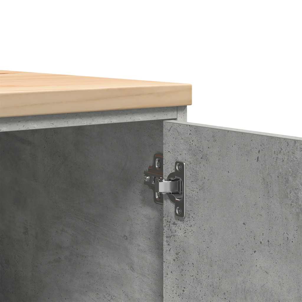 Autotallin Säilytyskaappi Betoni Harmaa 60X51X85 Cm Täysi Mänty