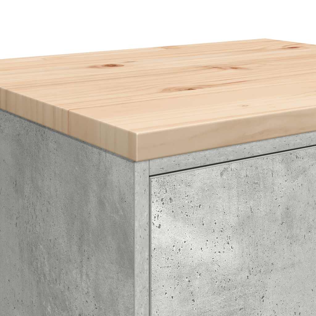 Autotallin Säilytyskaappi Betoni Harmaa 60X51X85 Cm Täysi Mänty