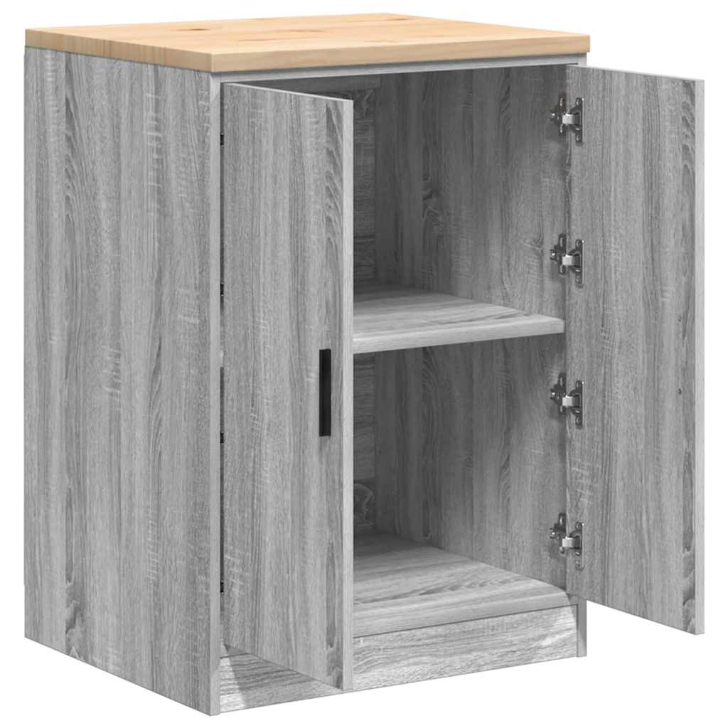 Autotallin Säilytyskaappi Harmaa Sonoma 60X51X85 Cm Täysi Mänty