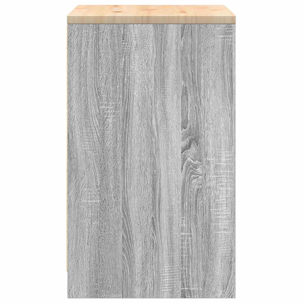 Autotallin Säilytyskaappi Harmaa Sonoma 60X51X85 Cm Täysi Mänty