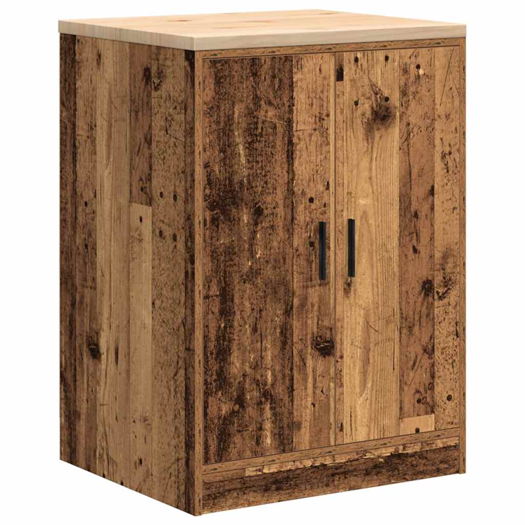 Autotallin Säilytyskaappi Vanha Puu 60X51X85 Cm Täysi Mänty