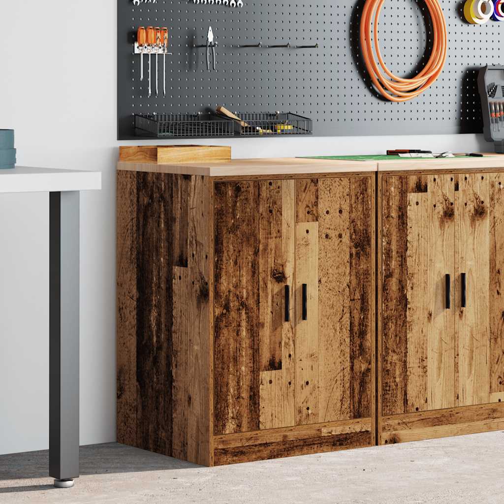 Autotallin Säilytyskaappi Vanha Puu 60X51X85 Cm Täysi Mänty