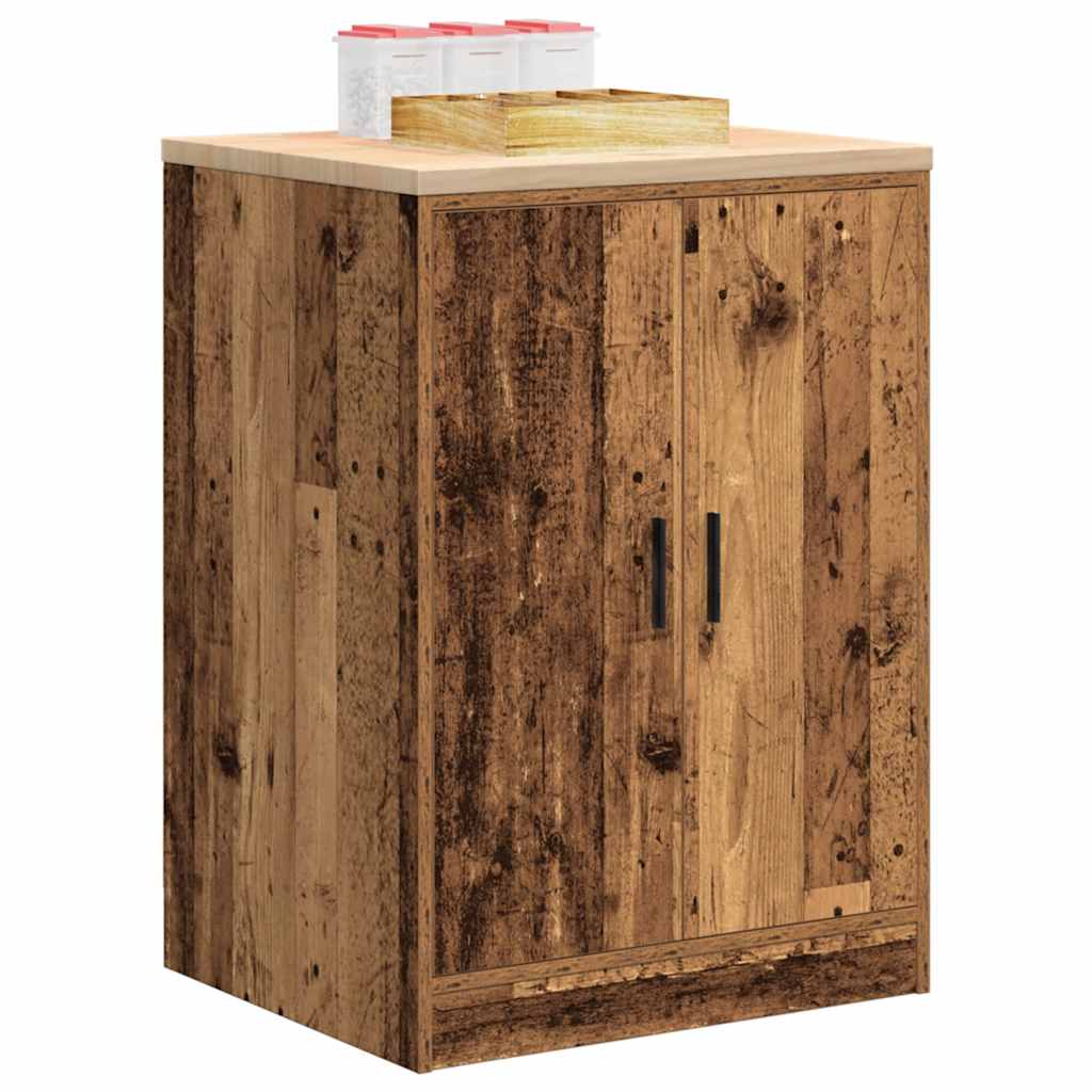 Autotallin Säilytyskaappi Vanha Puu 60X51X85 Cm Täysi Mänty