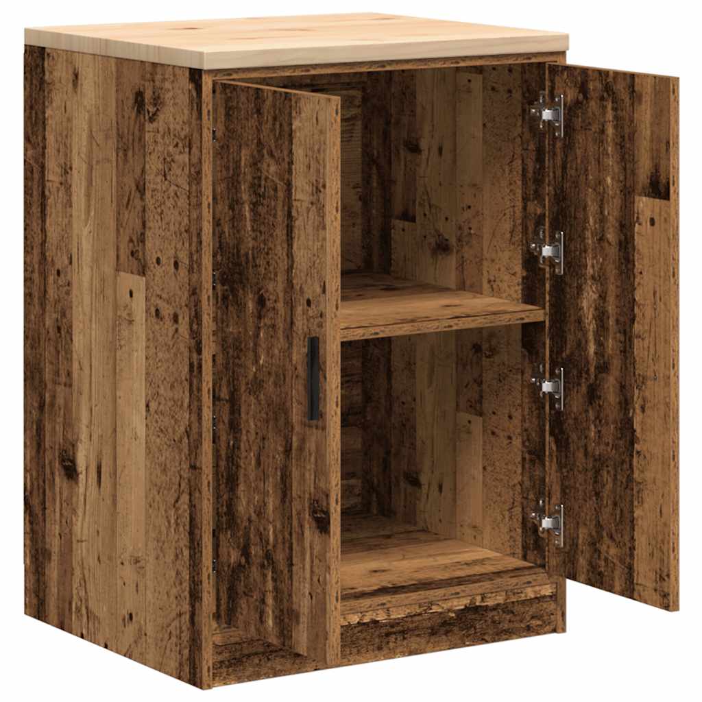 Autotallin Säilytyskaappi Vanha Puu 60X51X85 Cm Täysi Mänty