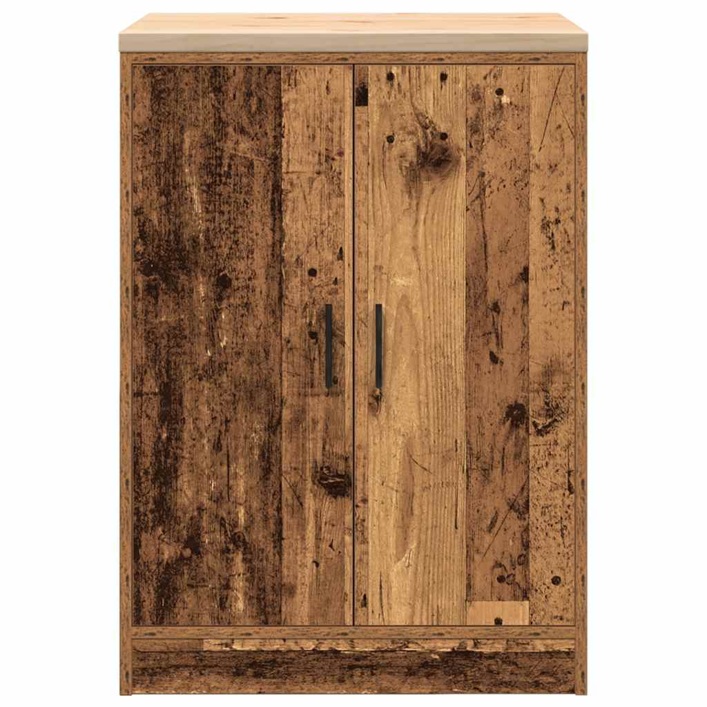 Autotallin Säilytyskaappi Vanha Puu 60X51X85 Cm Täysi Mänty