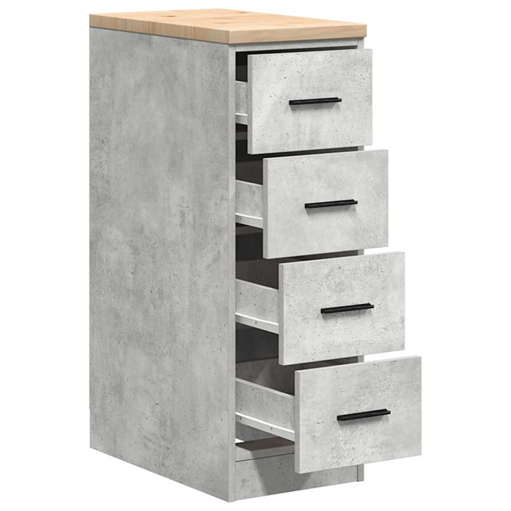 Autotallin Säilytyskaappi Betoni Harmaa 30X51X85 Cm Täysi Mänty