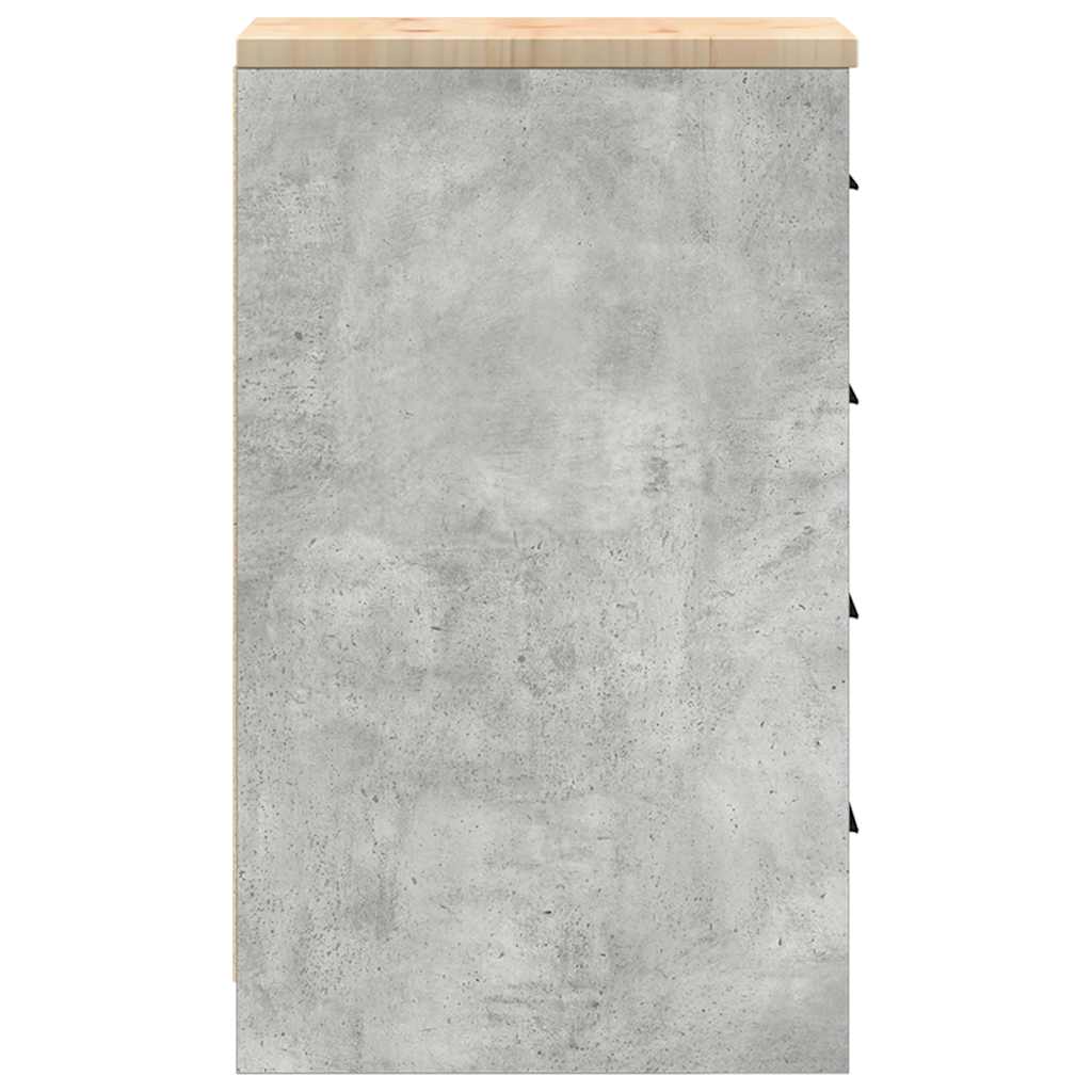 Autotallin Säilytyskaappi Betoni Harmaa 30X51X85 Cm Täysi Mänty