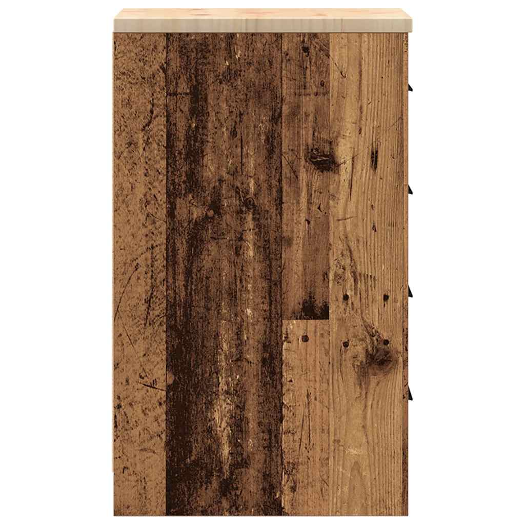 Autotallin Säilytyskaappi Vanha Puu 30X51X85 Cm Täysi Mänty
