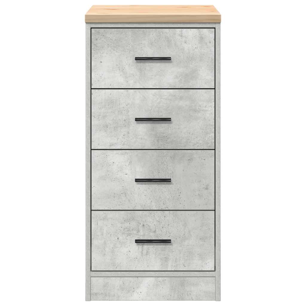 Autotallin Säilytyskaappi Betoni Harmaa 40X51X85 Cm Täysi Mänty