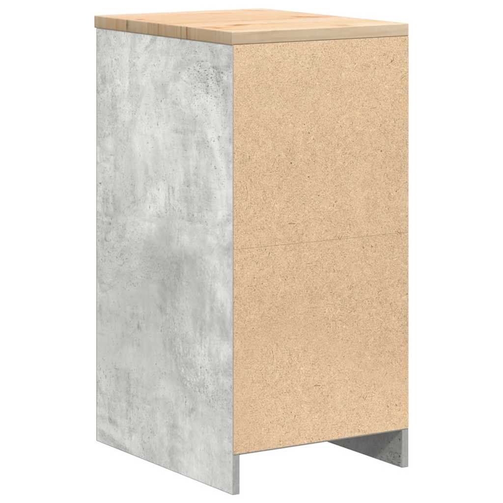 Autotallin Säilytyskaappi Betoni Harmaa 40X51X85 Cm Täysi Mänty